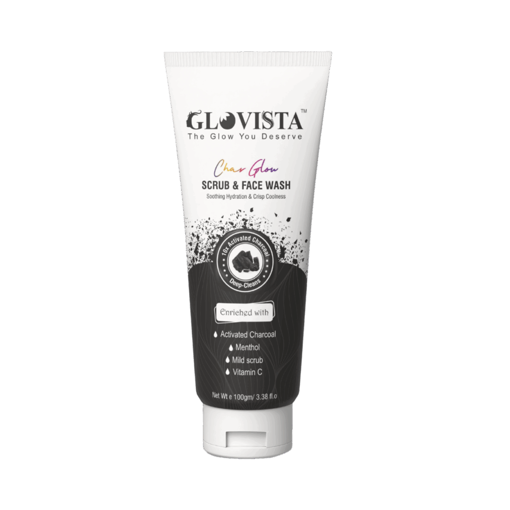 glovista charglow scrub & face wash